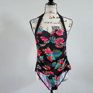 Bonverano Rouched Floral Swimsuit